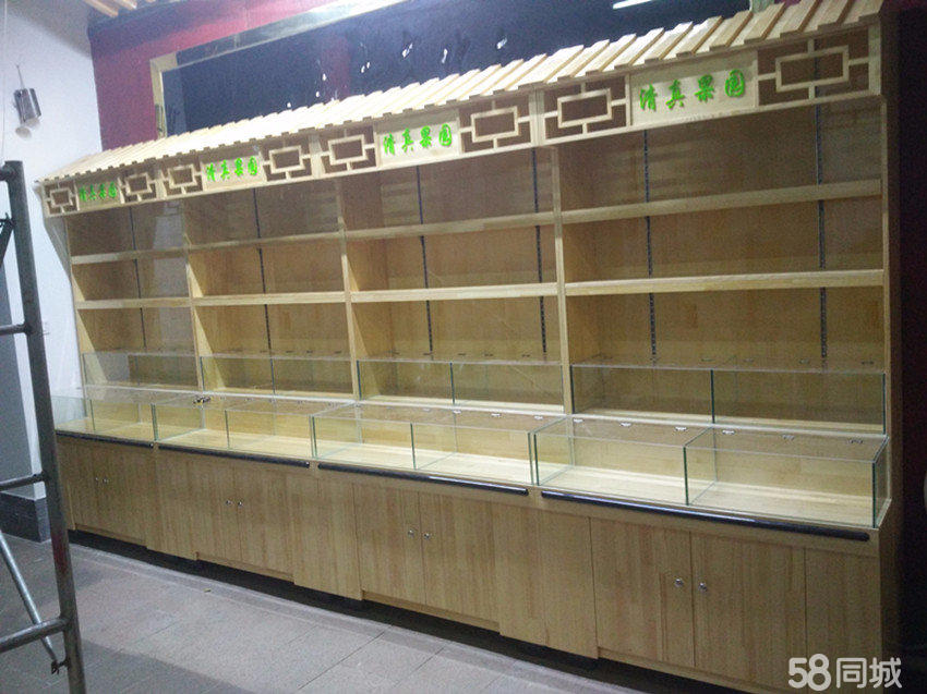 超市货架 木质货架实木展示架干果柜 零食干果展示柜